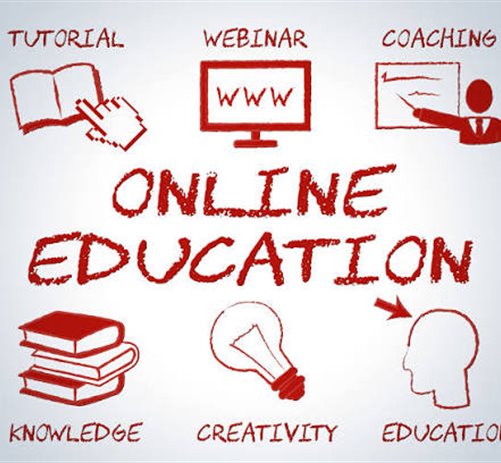 IGNOU Online Mode with IGNOU logo over campus building and blue sky background