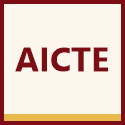 AICTE logo in a gear shape, representing regulatory approval for higher education programs