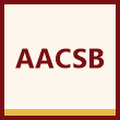 AACSB Accredited badge logo for business education quality assurance and online learning accreditation